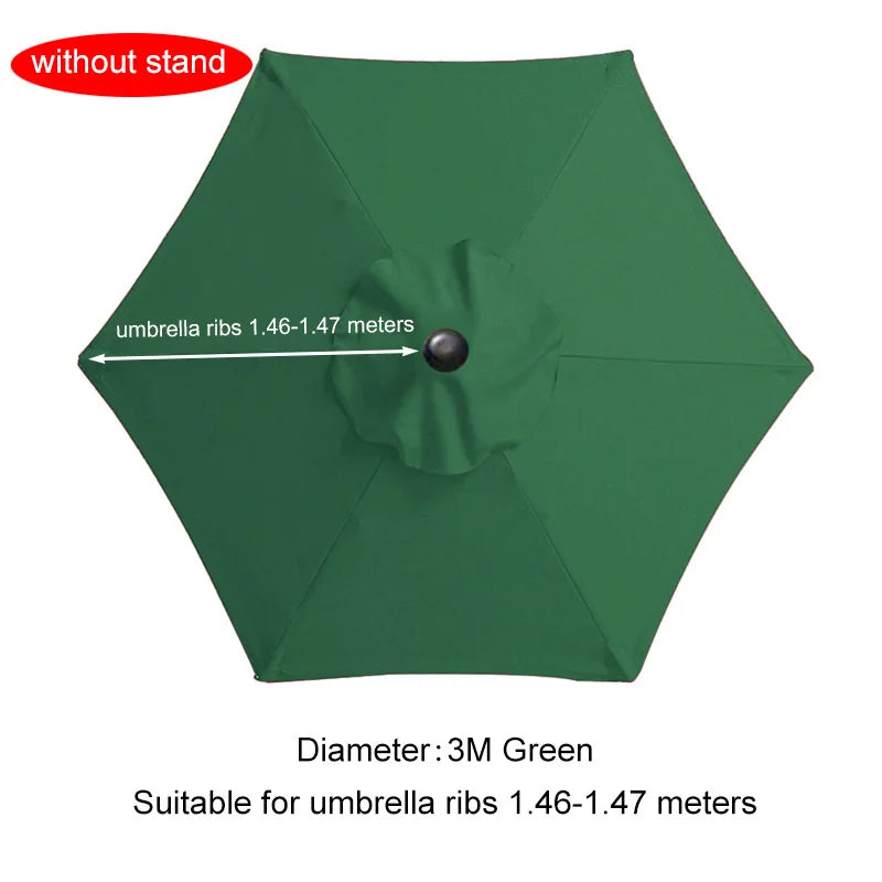 Umbrella Replacement Canopy 6/8 Ribs Patio Umbrella Cloth without Stand 7.5/9/10ft Outdoor Beach Garden Waterproof Parasol Cover