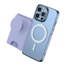 Load image into Gallery viewer, Magnetic Phone Grip Stand Holder with Card Wallet For iPhone 12+ Series Collapsible Phone Grip Holds 2-3 cards Magnetic Wallet
