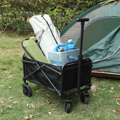 Portable Collapsible Folding Wagon Large Capacity Heavy Duty Folding Wagon Garden Utility Cart Sports Wagon for Camping Shopping
