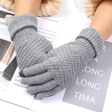 Load image into Gallery viewer, Women Men Warm Winter Touch Screen Gloves Stretch Classical Knit Mittens Wool Full Finger Outdoor Cycling Driving Glove
