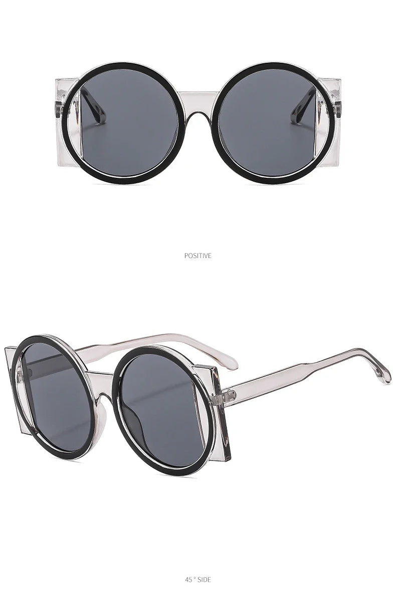 New Round Sunglasses Women Men Cute Brand Designer Elegant Sun Glasses Female Male Big Frame Outdoor Eyewear