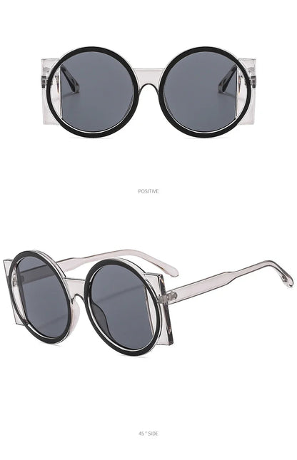 New Round Sunglasses Women Men Cute Brand Designer Elegant Sun Glasses Female Male Big Frame Outdoor Eyewear