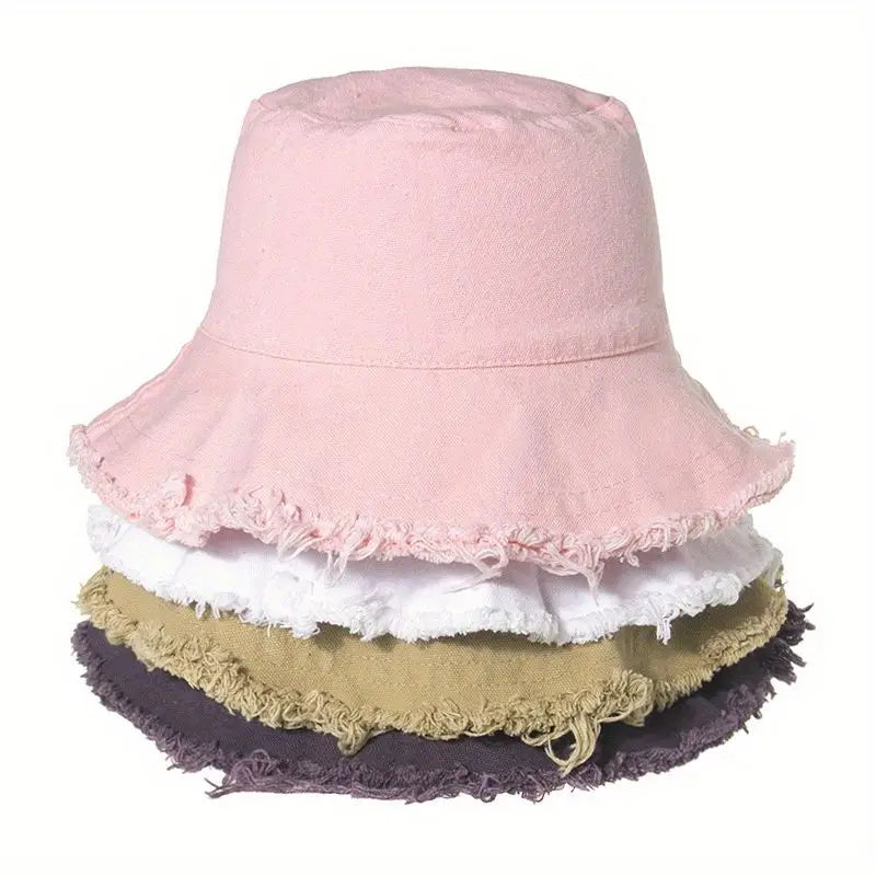 South Korea Instagram retro Yamamoto dark fur rimmed fisherman hat sun hat men's and women's sunblock sun hat