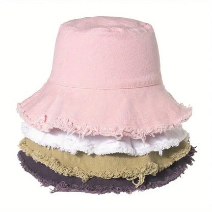 South Korea Instagram retro Yamamoto dark fur rimmed fisherman hat sun hat men's and women's sunblock sun hat