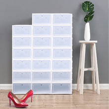 Load image into Gallery viewer, Transparent 20 Schuhboxen Stapelbar Schuhaufbewahrung Box Kunststoff Schuhkarton
