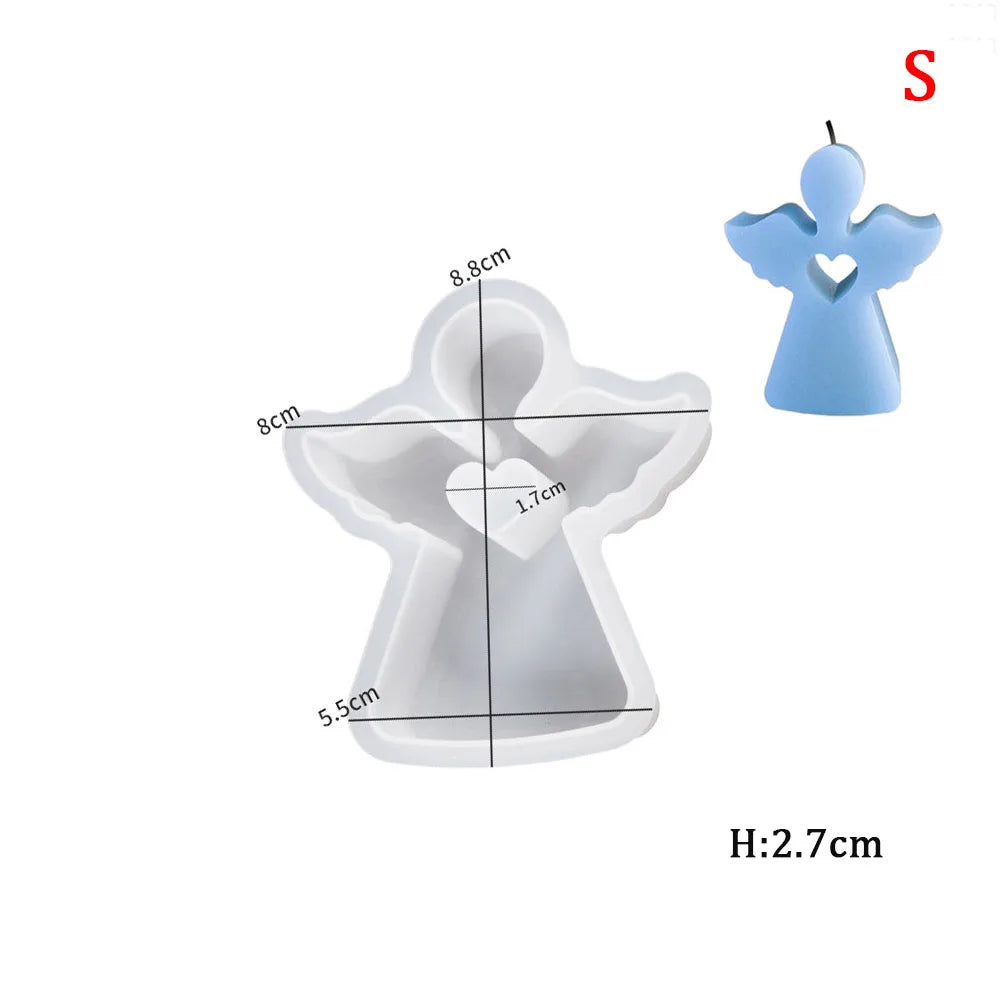 1pc Love Angel Gypsum Mold Candle Silicone Mold DIY Epoxy Resin Dropping Glue Cement Tool Chocolate Baking Molds Home Decor Gift