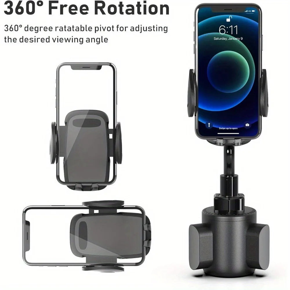 Cup Car Phone Holder for Car, Car Cup Holder Phone Mount, Universal Adjustable Gooseneck Cup Holder Cradle Car Mount for Cell