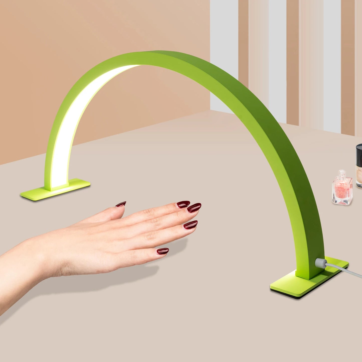 LED Half Moon Light Adjust Brightness 3000K‑6000 Half Moon Desk Lamp for Nail Art, Facial Spa, Skincare, Lash Extensions