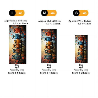 Owl Family Wooden Puzzle, Uniquely Irregular Animal Shaped Wooden Jigsaw Puzzles - A Creative Gift For Teenagers & Adults
