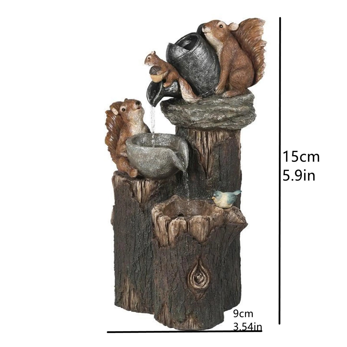 Garden Squirrel Figurine, Garden Decor for Outside Statues, Squirrel Figurine Decor for Patio Lawn Yard Porch Pond Deck Garden