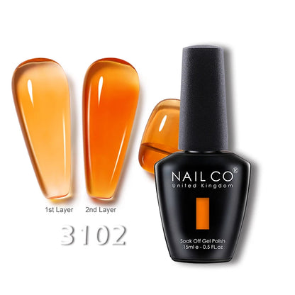 NAILCO 15ml Transparent Nude Color Series Jelly Gel Nail Polish Pink Red Nails Art Manicure Gel Varnishes Gellack Design Lacquer