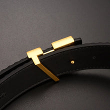 Load image into Gallery viewer, Men&#39;s Belt Casual Business V letter Slide Buckle Fashionable Checkered Plaid Leather Male Belt for Men
