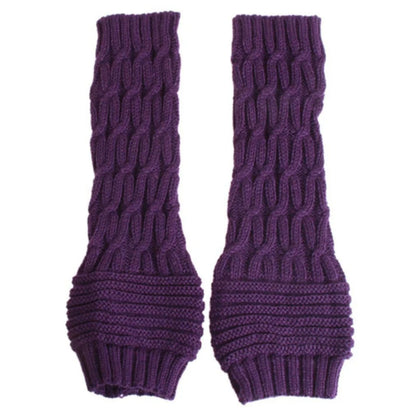 Women's Knitted Long Hand Gloves Warm Embroidered Winter Gloves Fingerless Gloves For Women Girl Guantes Invierno Mujer Luvas