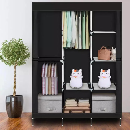 71" Portable Clothes Storage Closet Organizer Wardrobe Rack Shelves Fabric Steel