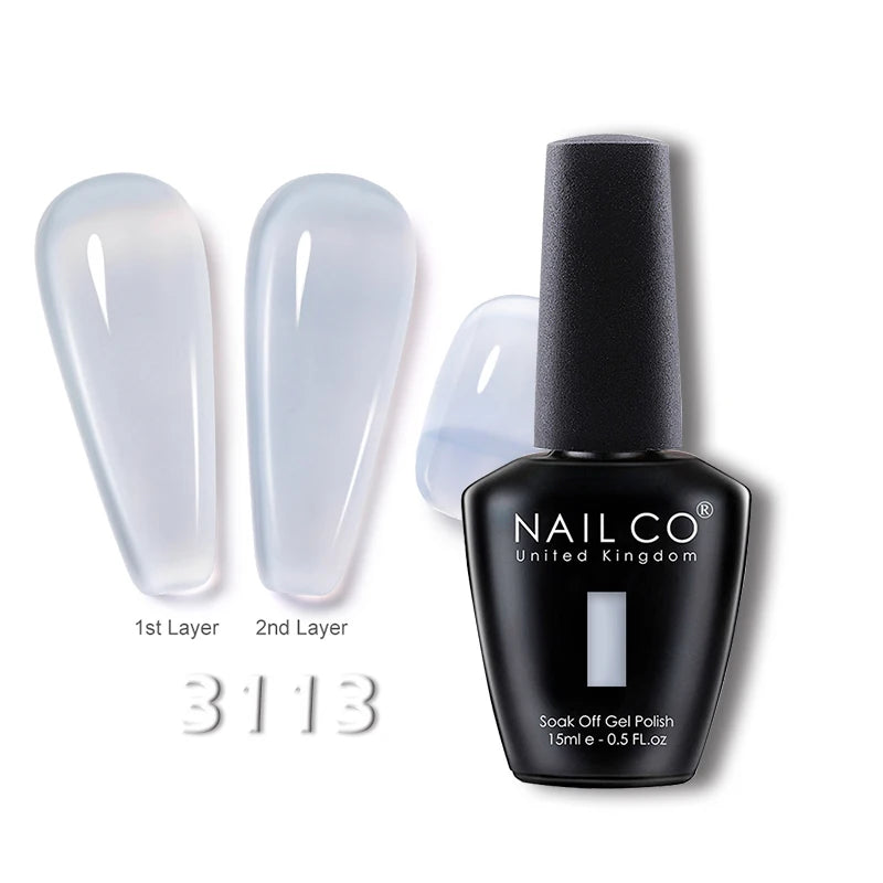 NAILCO 15ml Transparent Nude Color Series Jelly Gel Nail Polish Pink Red Nails Art Manicure Gel Varnishes Gellack Design Lacquer