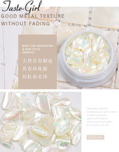 Load image into Gallery viewer, 1 Pot Nails Abalone Shell Fragments Texture Natural Sea Shell 3d Charm Nail Art Decoration Slice DIY Beauty Salon Tools new
