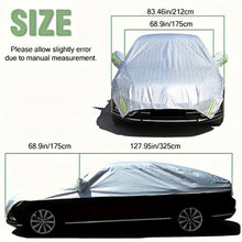 Load image into Gallery viewer, 1pc All-Weather Half Car Body Cover - Waterproof, Dustproof, UV &amp; Snow Resistant for Sedans, Protects Windshield and Roof
