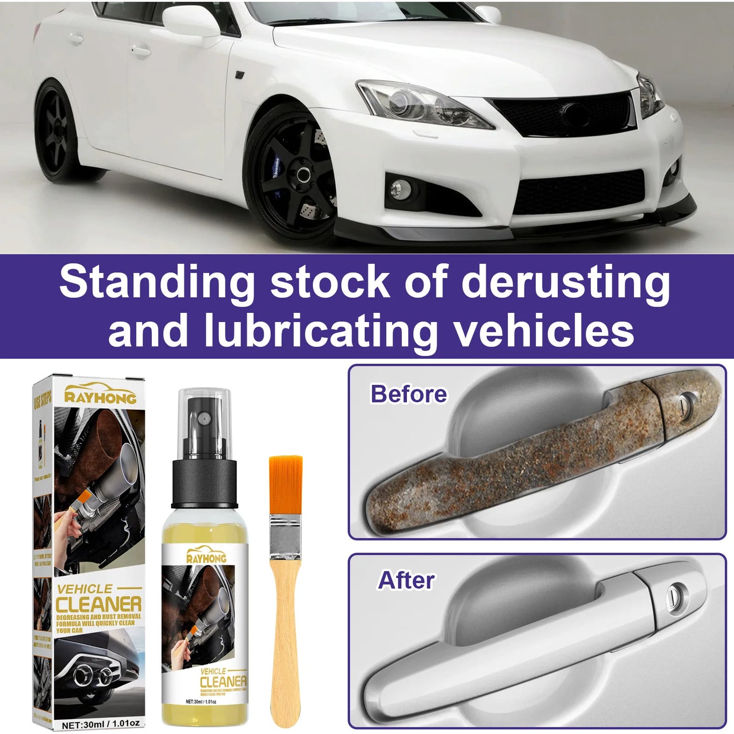 Auto Rust Remover Lubricant Metal Steel Multi-Function Tire Screw Rust Removal Anti-Rust Cleaning And Brightening Spray