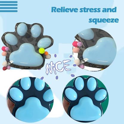 Jelly Glitter Cat Paw Stress Relief Decompression Toy Slow Rebound Pinch New Fidget Toy For Kids Adult Christmas Gifts
