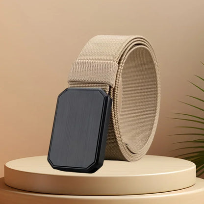 Men's Belt With Magnet Buckle Men's Outdoor Travel Magnetic Tactical Belt No Metal Automatic Magnetic Buckle Nylon Belt