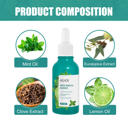Bad Breath Eliminating Serum Mint Bad Mouth Smell Removing Drops Easy to Carry and Handy Fresh Breath Oil-serum