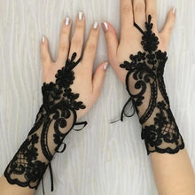 Load image into Gallery viewer, New Women Wedding Fingerless Gloves Lace White Black High Quality Wedding Gloves Mittens Accessory Girl Party Sexy Gloves Guante
