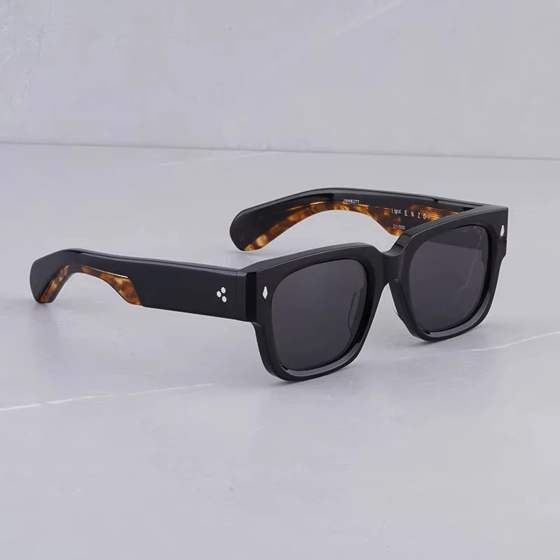 Sunglasses for Men Vintage Acetate Luxury Designer Sunglasses Women Occhiali Da Sole Da Uomo ENZO Red Lens Sunglasses