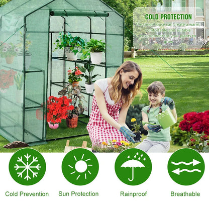 Greenhouse for Outdoors Portable Walk in Greenhouse Plant Garden Green House Winter Summer Large Garden House with Door