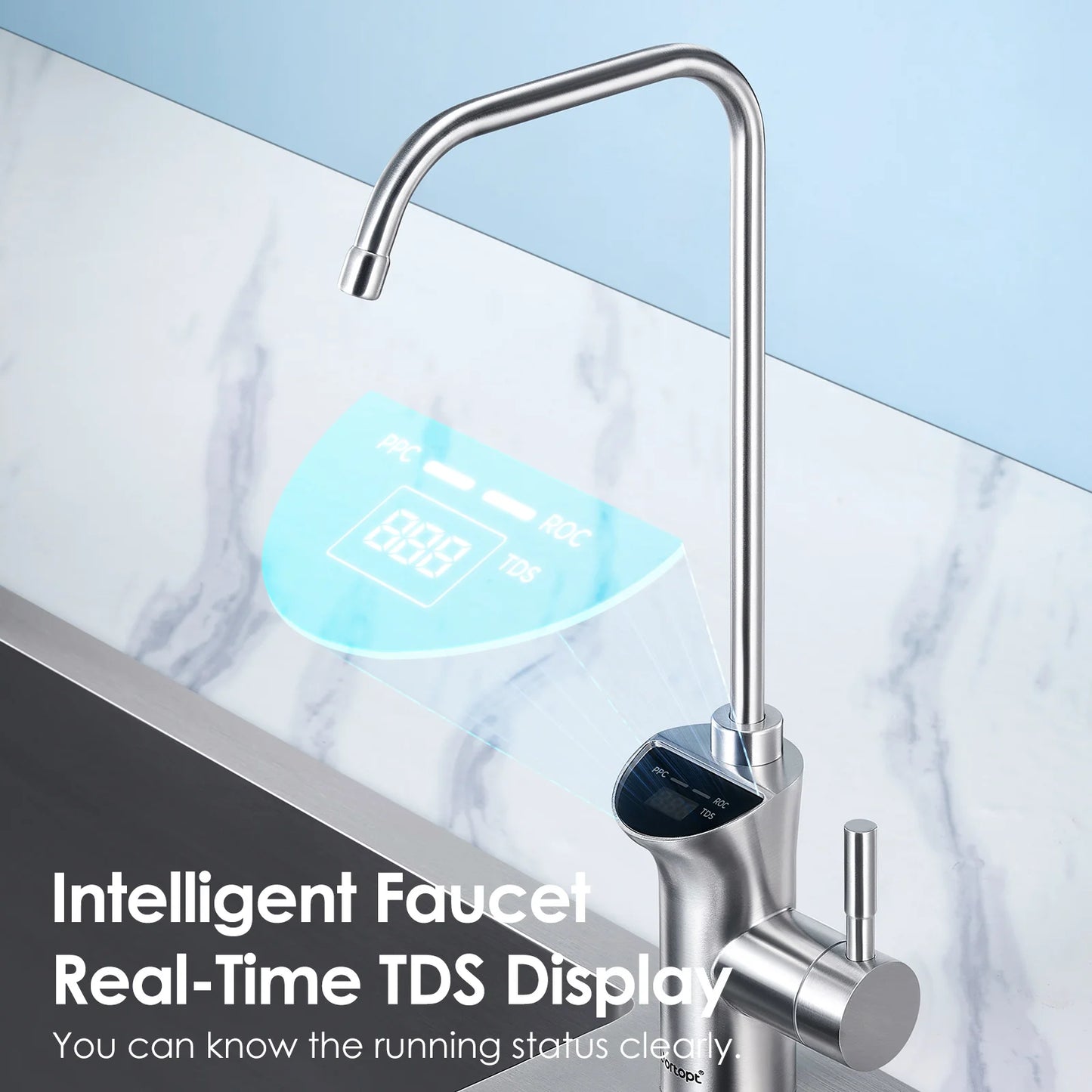 Reverse Osmosis Water Filter,Alkaline & Remineralization Water Filter, 1000GPD RO System, Reduce TDS, 3:1 Drain Ratio