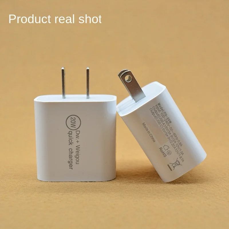 Dual Port Charger For Iphone Apple PD20W Fast Charging Head Type-C US Standard 20W Multi Port QC3.0 USB Charger