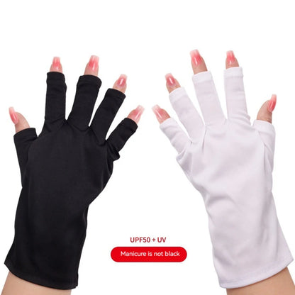 Nail Tools Anti-ultraviolet Uv Gloves Sun Black Half Exposed Fingertips Phototherapy Gloves Short Section