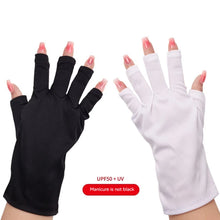 Load image into Gallery viewer, Nail Tools Anti-ultraviolet Uv Gloves Sun Black Half Exposed Fingertips Phototherapy Gloves Short Section
