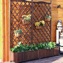 Load image into Gallery viewer, Large Raised Garden Bed Wooden Planter Box with Trellis Vegetable Grow Bed Support Patio Lattice for Outdoor Indoor
