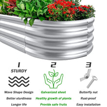 Load image into Gallery viewer, 4x2x1ft Raised Garden Beds Outdoor Kit, Galvanized Oval Planter Box, Metal Bottomless Elevated Garden Boxes Set for Planting Veg
