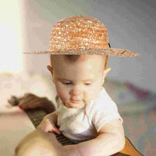 Load image into Gallery viewer, Kids Straw Hat Beach Sun Cap Outdoor Sun Protection Hat Handicraft Hat Summer Party Farmer Costume Hats

