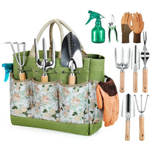 Load image into Gallery viewer, Gardening Tools 9-Piece Heavy Duty Gardening Hand Tools Durable Organizer Handbag,Rust-Proof Combination Garden Tool Set

