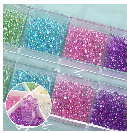 Nails Art Bubble Rhinestones Purple Yellow Pink Accessories Acrylic 3d Epoxy Resin Parts 1 Box Material Charms Wholesale