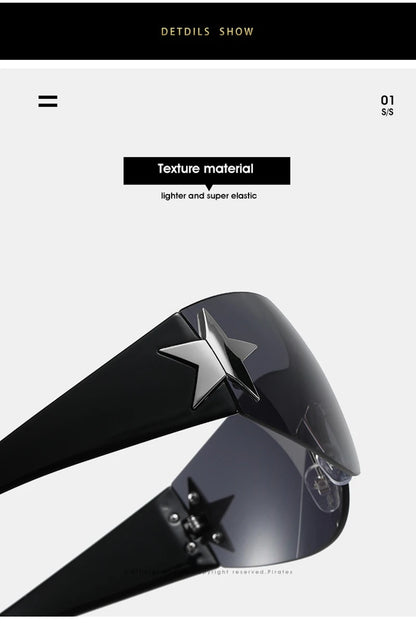 Fashion Sunglasses for Women Men Trendy Shield Wrap Around Sunglasses Oversized Fashion Frameless Sun Glasses