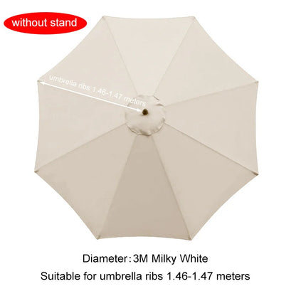 Umbrella Replacement Canopy 6/8 Ribs Patio Umbrella Cloth without Stand 7.5/9/10ft Outdoor Beach Garden Waterproof Parasol Cover