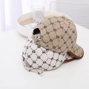 2 Style White Kahki New Fashion Baby Cartoon Hat Kids Cotton Baseball Cap Infant Toddler Adjustable Snapback Hat For Children
