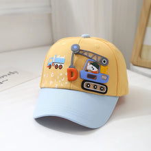 Load image into Gallery viewer, Baby Hat Cartoon Engineering Car Baseball Cap Cute Boys Girls Duckbill Cap Children Summer Sun Hat For Kids 2-6 Years
