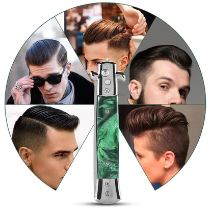 Knife Comb Pocket Comb Spring Comb 3Colors Stainless Steel Switchblade Spring Pocket Oil Hair Comb Foldable Hairstyling Brush