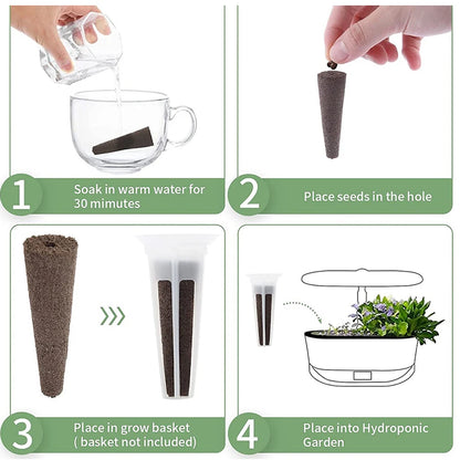 50pcs Seed Root Growth Sponges Soilless Growing Seedling Growth Helper Seed Starter Plugs for Hydroponic Flowers Plants