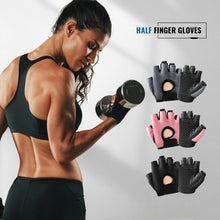 Load image into Gallery viewer, Gym Fitness Gloves For Women, Breathable Half Finger Anti-Slip Gloves For Bicycle Cycling Weight Lifting Yoga
