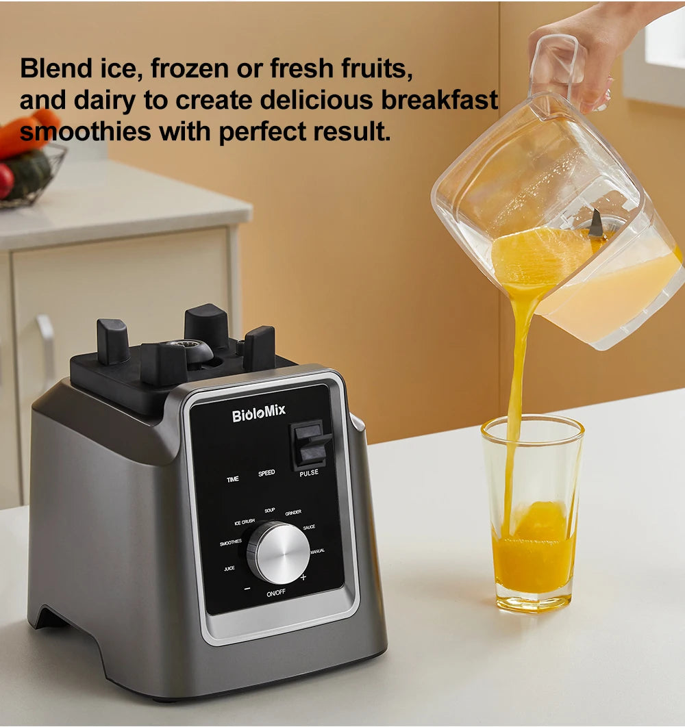 BioloMix Digital BPA FREE 2L Automatic Professional Blender, Juicer Food Processor Ice Smoothies Fruit, FREE GIFT 600ml dry jar