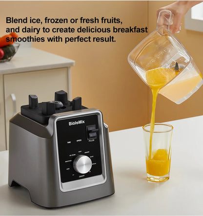 BioloMix Digital BPA FREE 2L Automatic Professional Blender, Juicer Food Processor Ice Smoothies Fruit, FREE GIFT 600ml dry jar