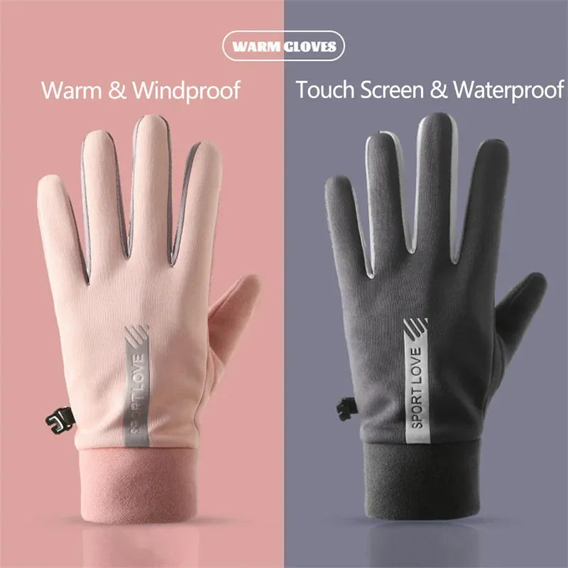 Winter Gloves Women Cycling Bike Thermal Cold Resistance Wind Waterproof Bicycle Warm Outdoor Running Skiing Mittens