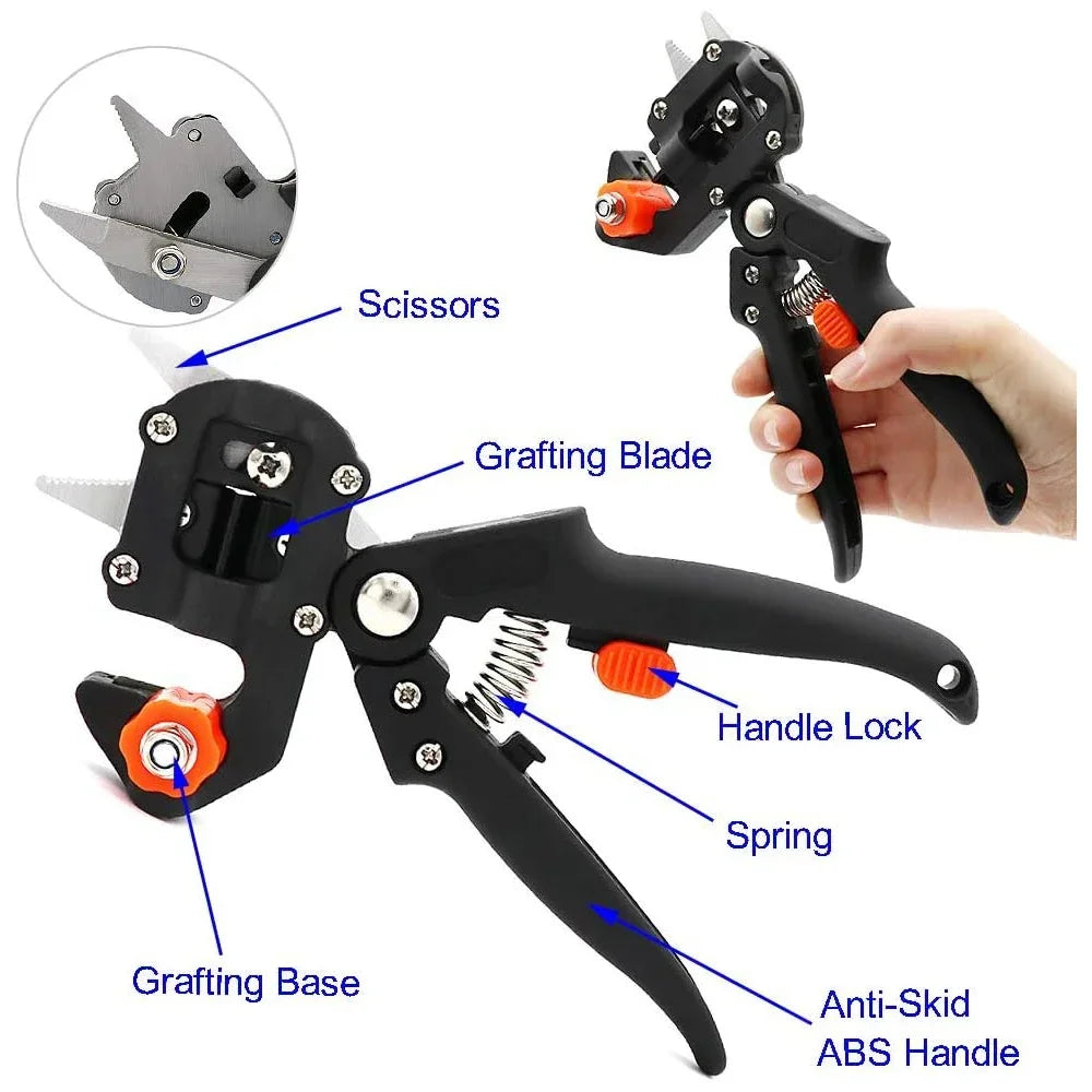 Garden Grafting Tools Set Professional Branch Cutter Secateur Pruning Plant Shears Boxes Fruit Tree Grafting Scissor Pruner Tool