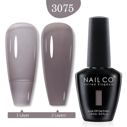 NAILCO 15ml Transparent Nude Color Series Jelly Gel Nail Polish Pink Red Nails Art Manicure Gel Varnishes Gellack Design Lacquer