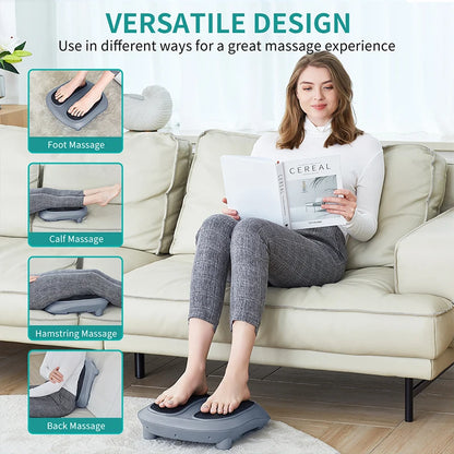 Nekteck Electric Foot Massager Heating Therapy Hot Compress Shiatsu Kneading Roller Muscle Relax Pain Relief Foot Spa Machine